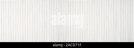white wood wall paneling background - extra wide banner format Stock Photo