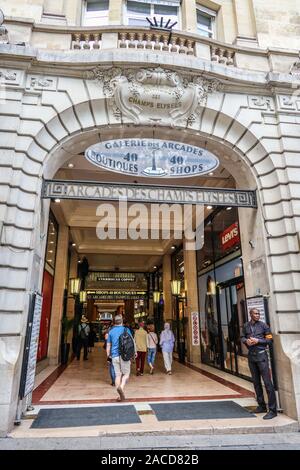 Arcades des Champs-Élysées Paris, France, Europe Stock Photo