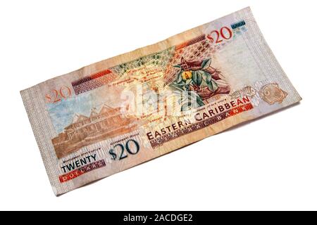 Eastern Caribbean twenty dollar bill, bank note Stock Photo