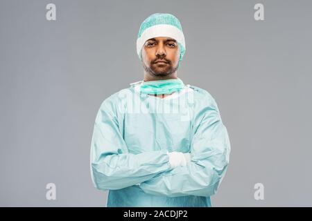 indian male doctor or surgeon in protective wear Stock Photo