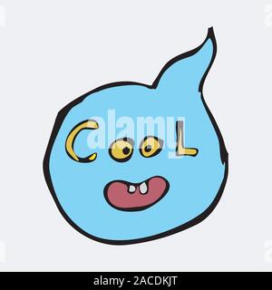 Ghost in the form of a dialog box that says cool. Stock Vector
