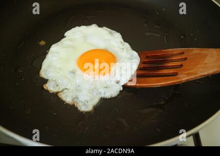 Sunny Side Up Egg in a Fry Pan Ready for Serving Stock Photo