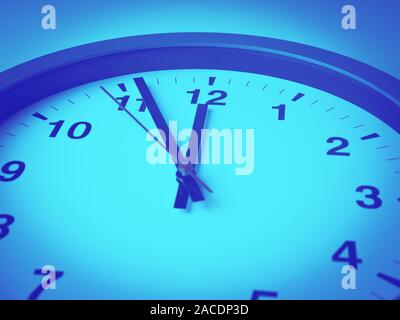 Close-up of a watch dial tinted in a gradient of blue and lilac colors Stock Photo
