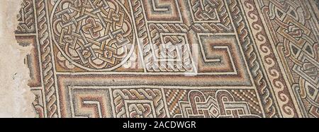 a section of the original fourth century mosaic floor of the Church of the Nativity in Bethlehem in Palestine Stock Photo