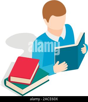 Self education icon, isometric style Stock Vector
