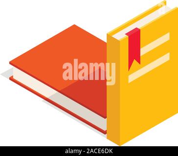 Textbook icon, isometric style Stock Vector