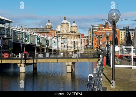 Princes Quay shopping centre and the Maritime Museum, Hull, East Yorkshire, England UK Stock Photo