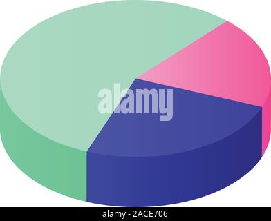 Management pie chart icon, isometric style Stock Vector