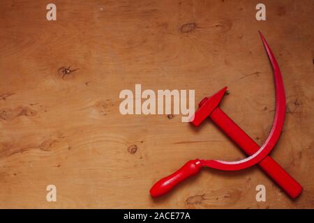 red sickle and hammer communism revolutionary Soviet Union Russia history Stock Photo