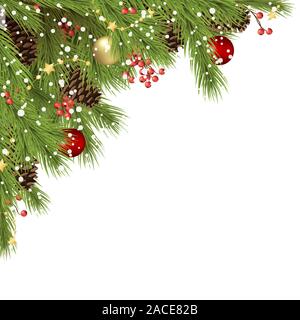 Background with Vector Christmas Tree Branches, Vectors