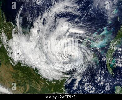 Hurricane view from the space Elements of this image furnished by NASA . Stock Photo