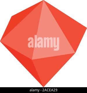 Red ruby icon, isometric style Stock Vector