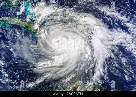 Hurricane view from the space Elements of this image furnished by NASA . Stock Photo