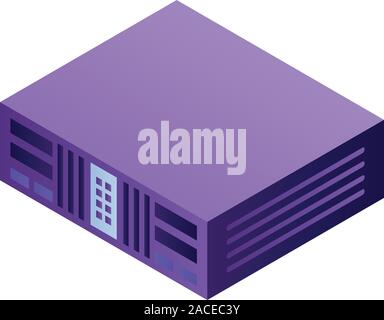 Server computer icon, isometric style Stock Vector