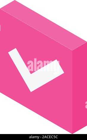 Approved icon, isometric style Stock Vector