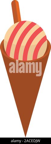Cone ice cream icon, isometric style Stock Vector