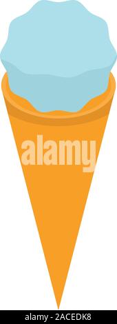 Blue cone ice cream icon, isometric style Stock Vector