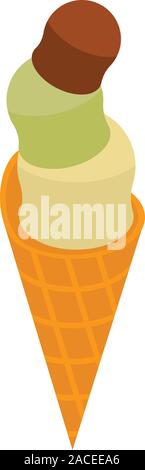 Fruity ice cream icon, isometric style Stock Vector