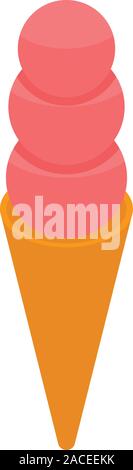 Fruit ice cream cone icon, isometric style Stock Vector