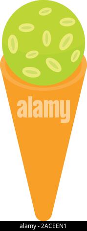 Green lime ice cream icon, isometric style Stock Vector