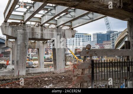 Reconstruction of the Jane Byrne Circle Interchange in downtown Chicago. Stock Photo