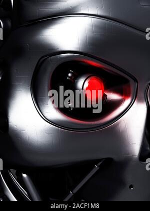 Robotic eye. Computer artwork of a close-up of a futuristic robot's eye. As robots become more and more advanced it is speculated that they will one d Stock Photo