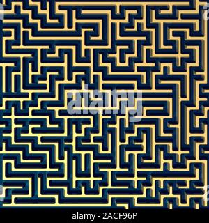 Maze, computer artwork. Stock Photo