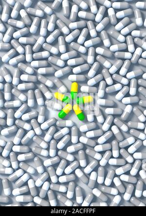 Correct drug treatment, conceptual computer artwork. Stock Photo