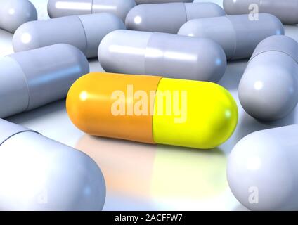 Correct drug treatment, conceptual computer artwork. Stock Photo