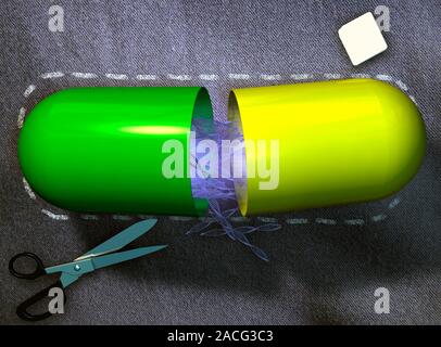 Tailored drug treatment, conceptual computer artwork. Stock Photo