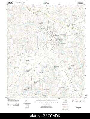 USGS TOPO Map South Carolina SC Johnston 20110826 TM Restoration Stock Photo
