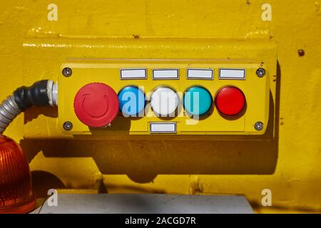 Industrial button board switches Stock Photo