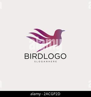 Bird colorful logo vector Stock Vector