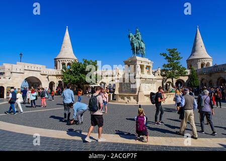 Fisherman's Bastion, one of the best known monuments in Budapest in the Buda Castle District, Hungary Stock Photo