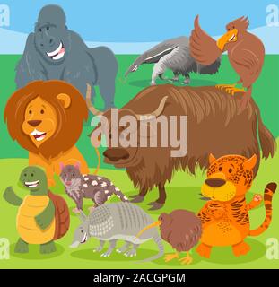 Cartoon Illustration of Funny Wild Animal Comic Characters Group Stock  Vector Image & Art - Alamy