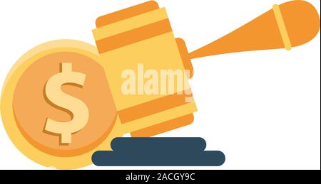 justice hammer device isolated icon Stock Vector