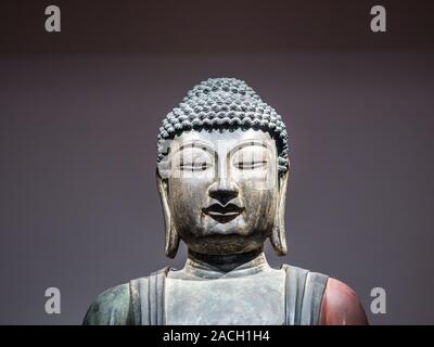 Bronze statue of Bhaisajyaguru Buddha, Gyeongju National Museum, South Korea Stock Photo