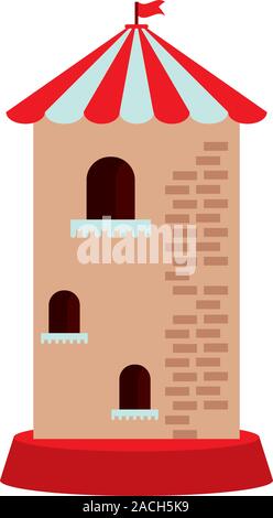 castle tower building park childish icon Stock Vector
