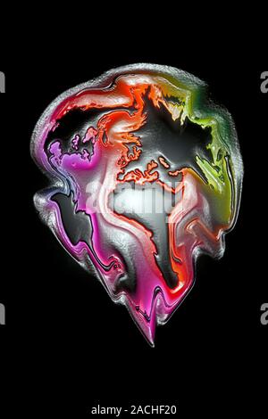 Global warming, conceptual image. Computer artwork of the Earth melting, representing global warming. Stock Photo