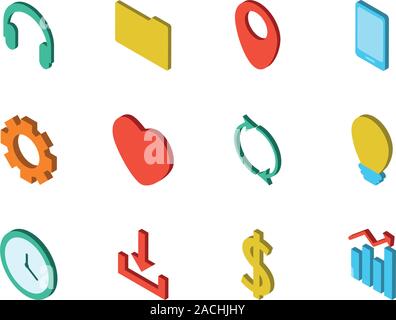 bundle of social media icons Stock Vector