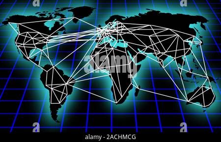 Global communications, computer artwork. Stock Photo