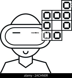 gamer with virtual reality mask Stock Vector