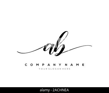 Initial Letter AB handwriting logo vector Stock Vector