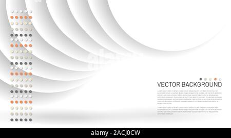 Modern abstract vector background. white circle pattern that overlaps with the shadow. Vector illustrations for wallpapers, banners, backgrounds Stock Vector