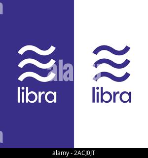 Libra sign, Crypto currency virtual electronic money. Stock Vector