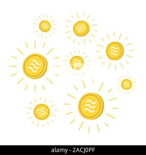 Libra coin icon, Crypto currency virtual electronic money. Stock Vector