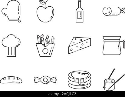 bundle of nutritive food set icons Stock Vector