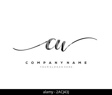 CW Letter initial handwriting logo vector. Stock Vector