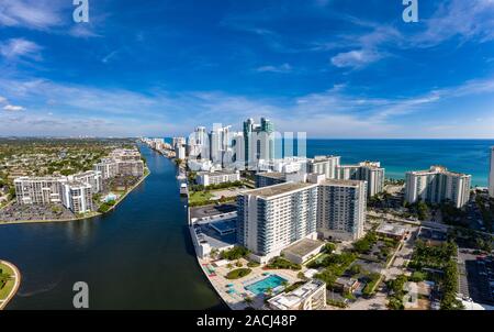 Aerial view panorama of Fort Lauderdale Stock Photo