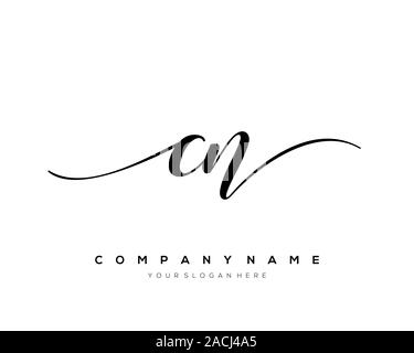 CN Letter initial handwriting logo vector. Stock Vector